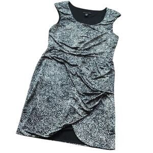 Apostrophe Black And White Sophisticated Shift Dress